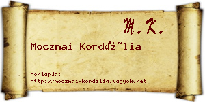 Mocznai Kordélia névjegykártya